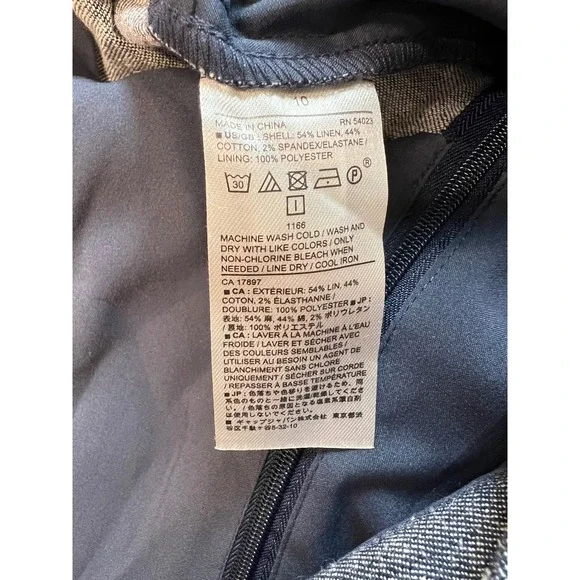 Banana Republic Blue Linen Blend Wide Leg Jumpsuit Size 10 NWT - Picture 7 of 7